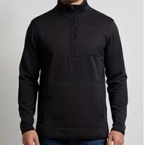 MERRELL Quarter Zip Fleece Sweatshirt Mens Medium‎ Black Pullover Top Shirt NWT